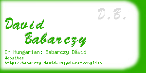 david babarczy business card